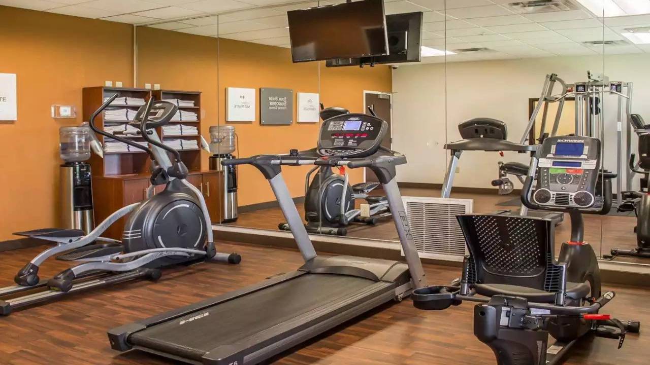 Fitness Center with Cardio Equipment and Weights