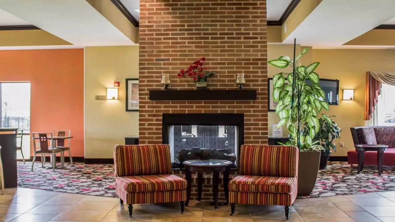 Lobby with Fireplace