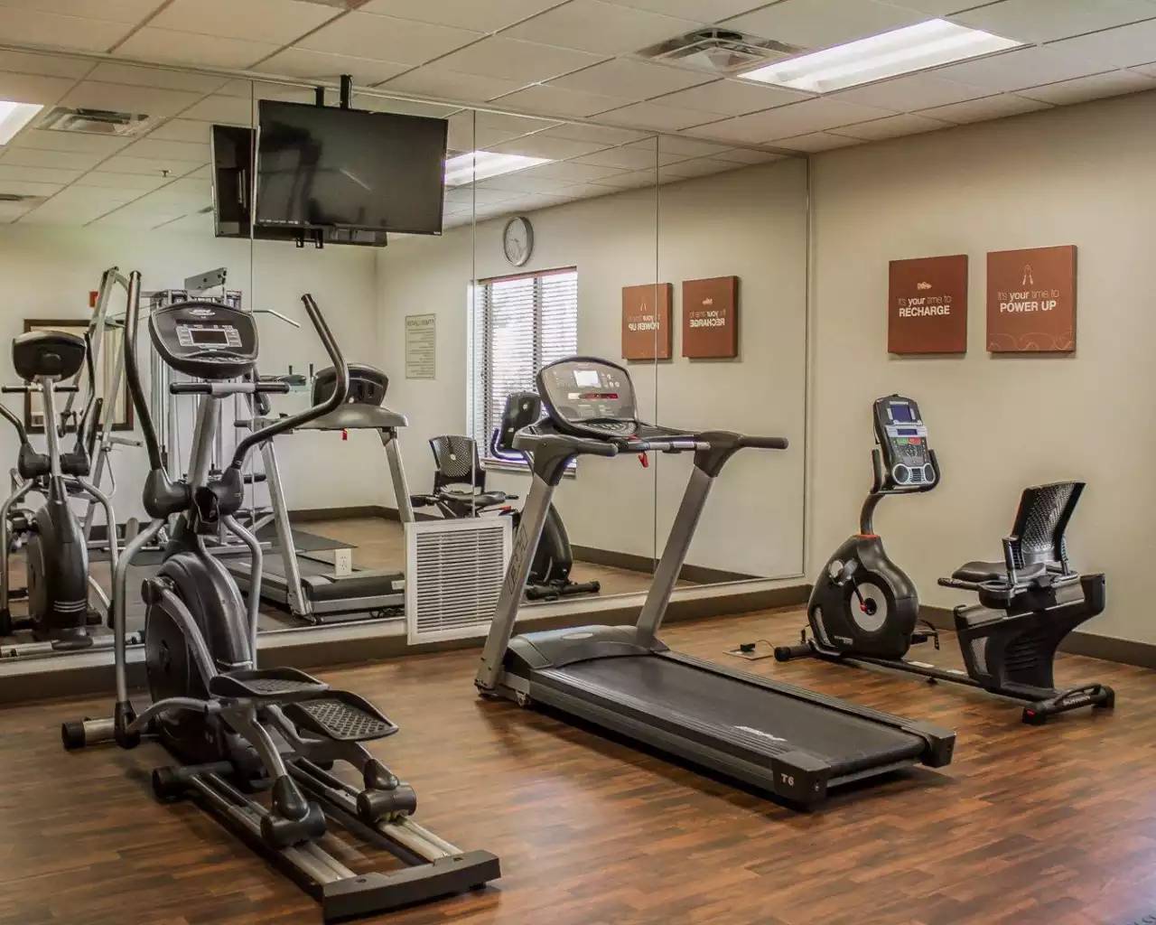 Fitness center with television